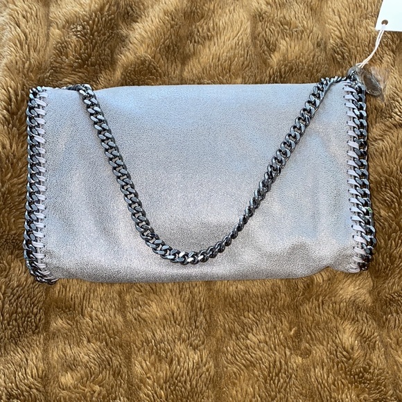 Stella McCartney Falabella Clutch Handbag Shaggy Dear Gray - Picture 7 of 16